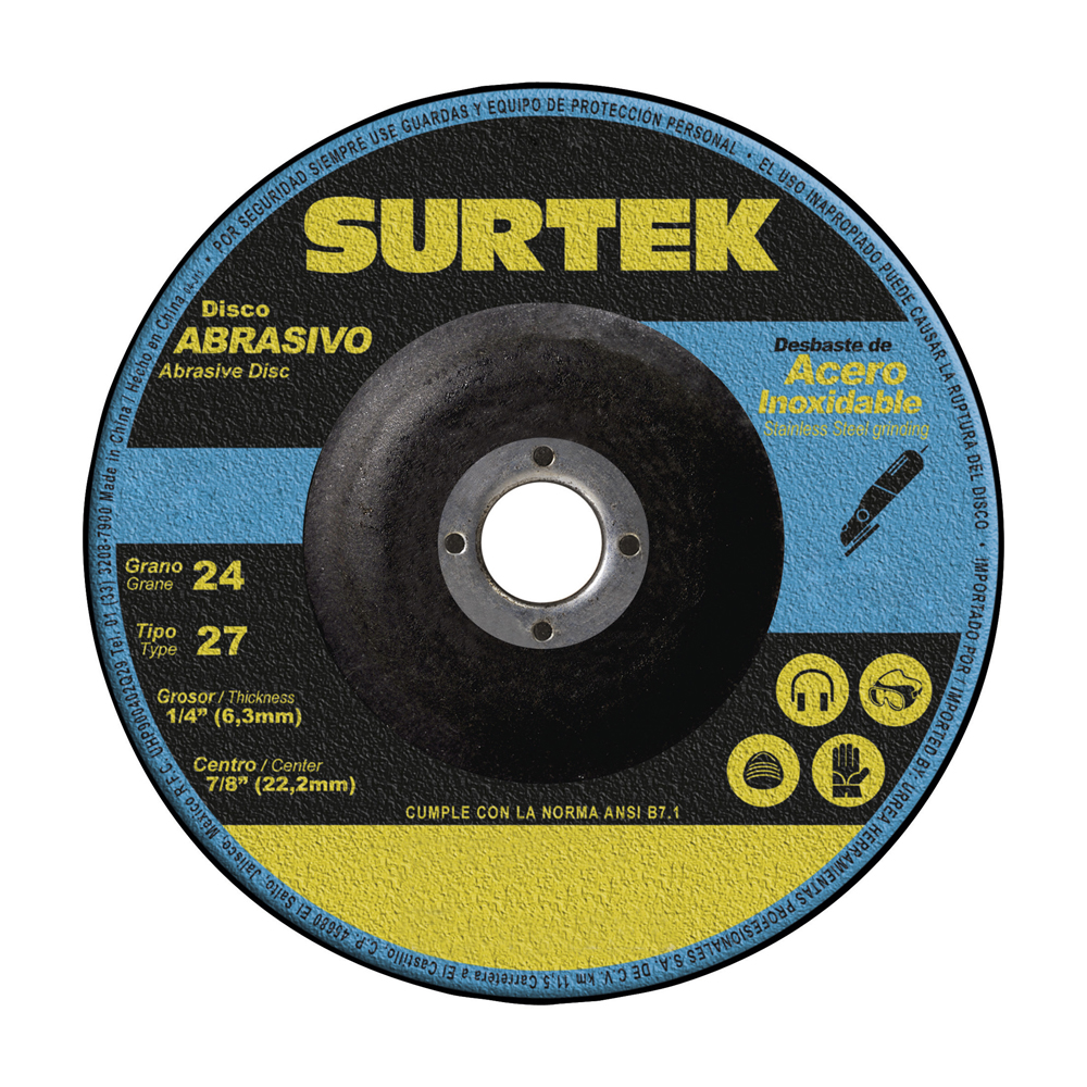 Disco t/27 inox 7x1/4" Surtek 128201