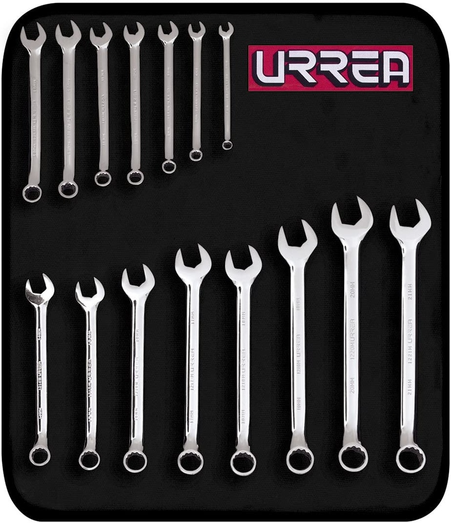 Juego de 15 Llaves Combinadas Pulido Espejo Métricas 12 Puntas (1200FM)