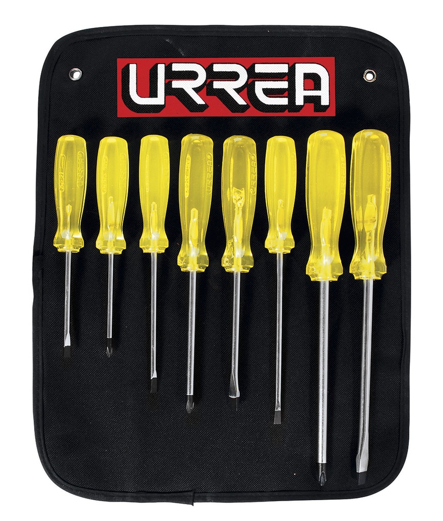 Juego de Desarmador Combinado Mango Ámbar 8 Piezas (9600D)