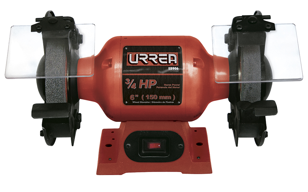 Esmeril de Banco 6" .75HP 570W 127V 1 Fase Uso Pesado Urrea EB906