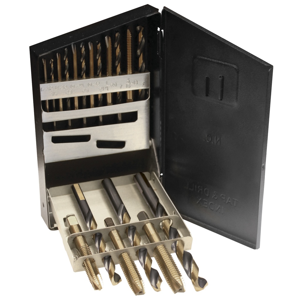 Juego de 18 Brocas Premium y Machuelos de Acero Alta Velocidad (H5118MC)