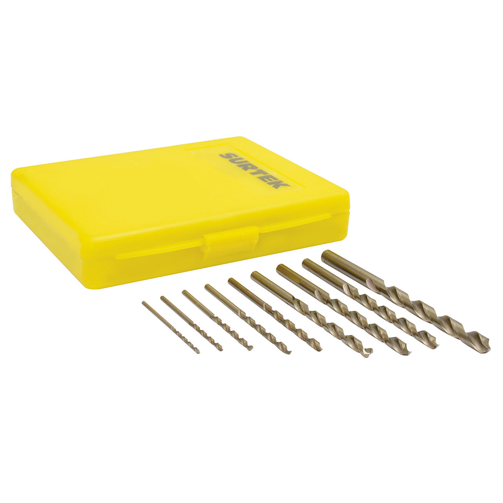 Juego de 10 brocas acero alta velocidad con cobalto Surtek JBAV10