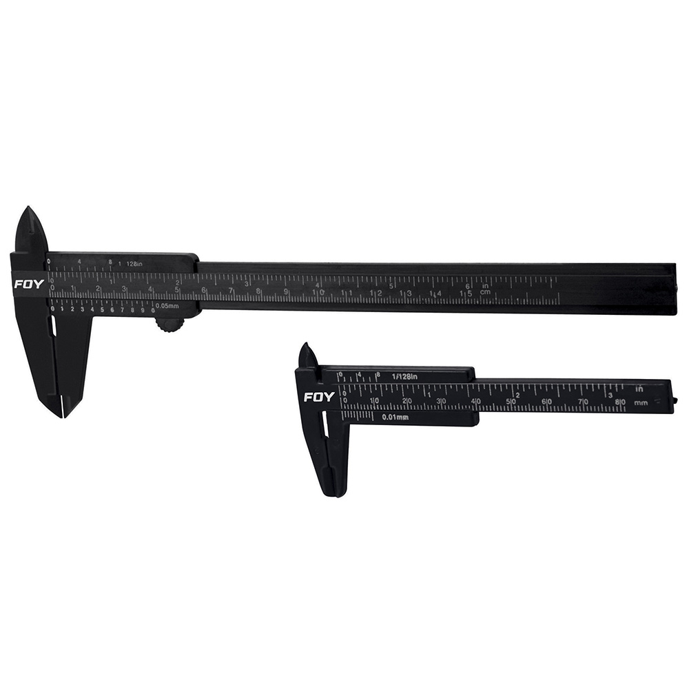 Juego 2 calibradores pie de rey vernier plástico 3" y 6" Foy 142070