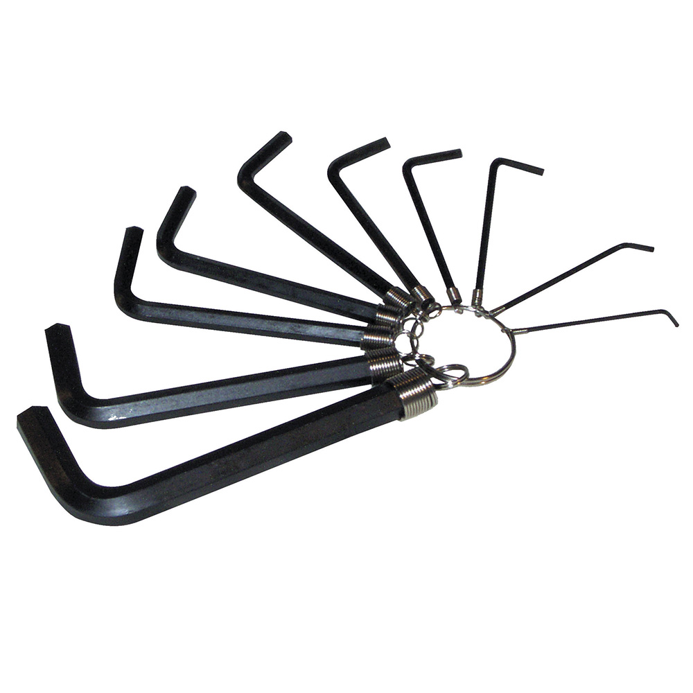 Juego de 10 llaves hexagonales "L" métricas en argolla Foy 141720