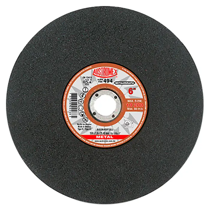 DISCO ABRASIVO CORTE METAL 6" X 1/16 X 1"