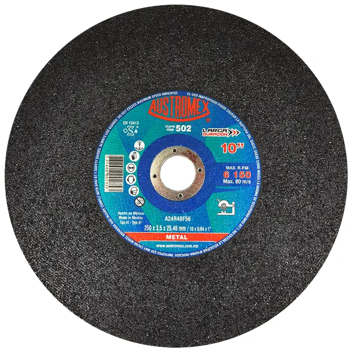 DISCO ABRASIVO CORTE METAL 10" X 1/8 X 1"