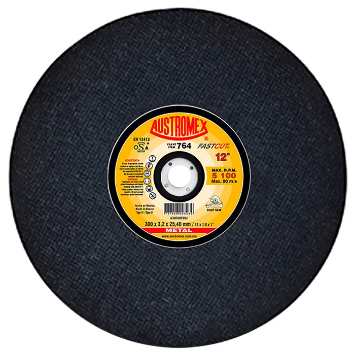 DISCO ABRASIVO CORTE METAL 12"X3/32X1"