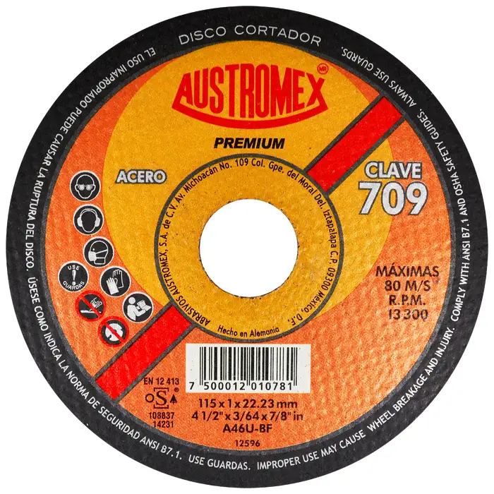 DISCO ABRASIVO CORTE 4 1/2 X 3/64 X 7/8