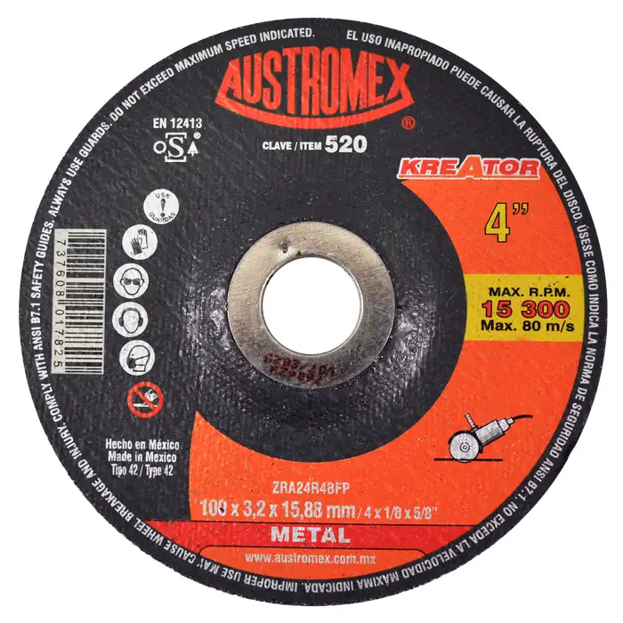 DISCO ABRASIVO DESBASTE Y CORTE METAL 4X1/8X5/8