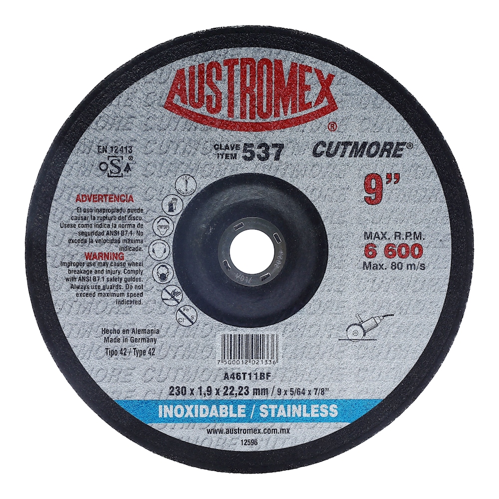 DISCO ABRASIVO CBN, 14F1E, CALIBRE 9, RADIO 1.9MM