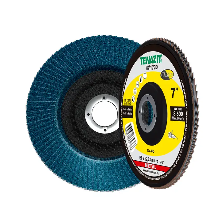 DISCO ABRASIVO LAMINADO 7" X 7/8 P/ DESBASTE Y PULIDO TZA-40