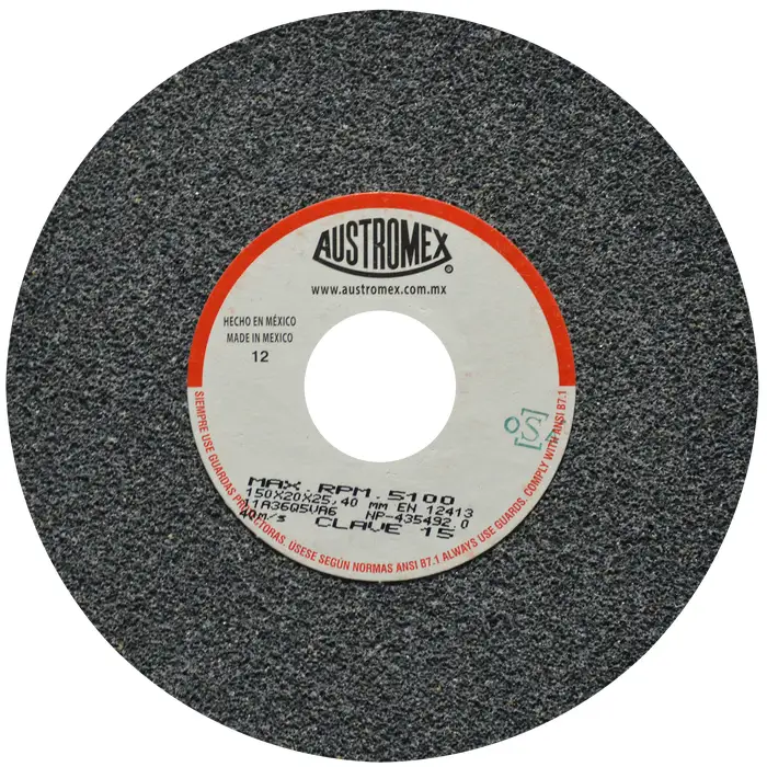 RUEDA ABRASIVA ESMERIL USO GENARAL 6" X 3/4 X 1 A36 (BURDO)