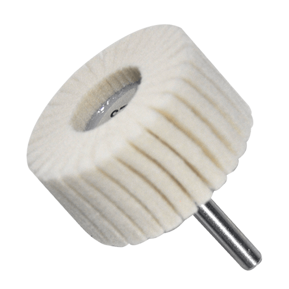 RUEDA ABRASIVA  DE FELPA DE LANA DE 8 X 1 X 1"