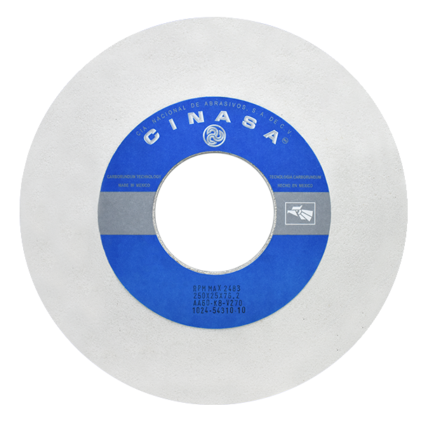 RUEDA ABRASIVA VITRIFICADA BLANCA T-6 320 X 85.7 X 120 MM