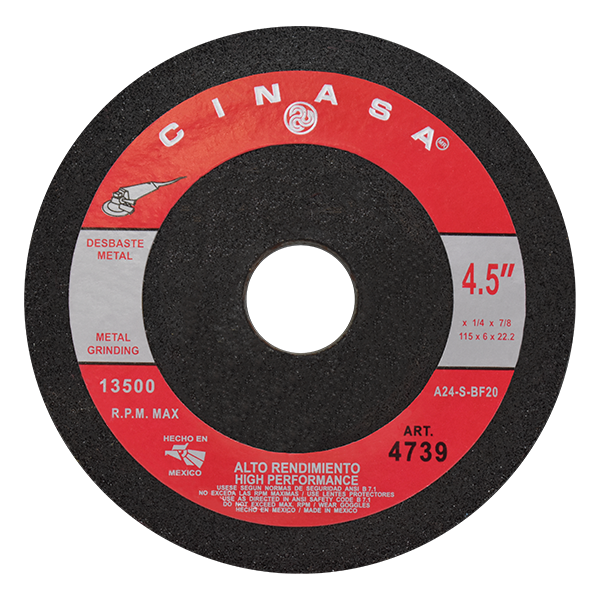 DISCO ABRASIVO 4.1/2" X 1/4" X 7/8"