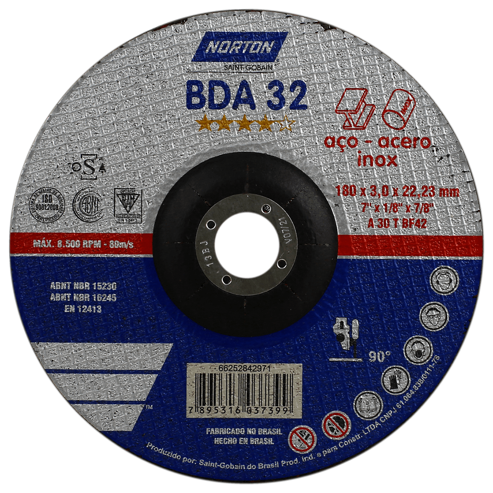 DISCO ABRASIVO DESBASTE P/METAL 7 X1/8X 7/8 CHARGER (66252929863)