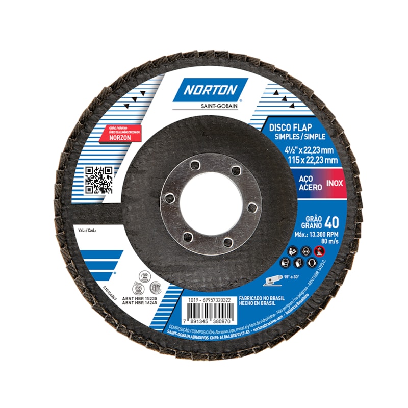 DISCO ABRASIVO LAMINADO POWER FLEX (FLAP DISC) 4-1/2 (8834193635)