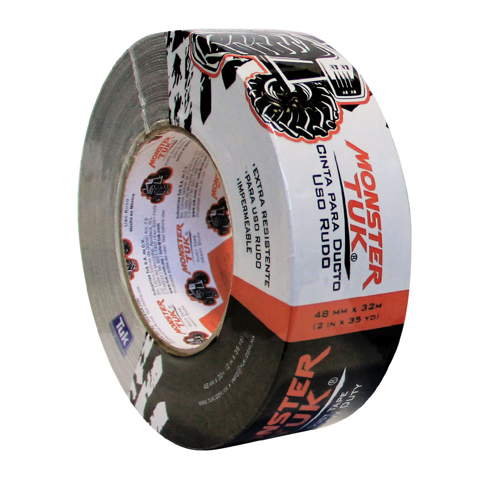 CINTA PARA DUCTO MONSTER TUK DE USO RUDO, ROLLO 48 MM X 32 M NEGRO,