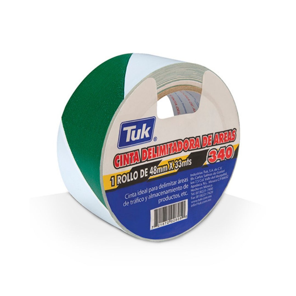 CINTA DELIMITADORA MRB BLANCO/VERDE 2"