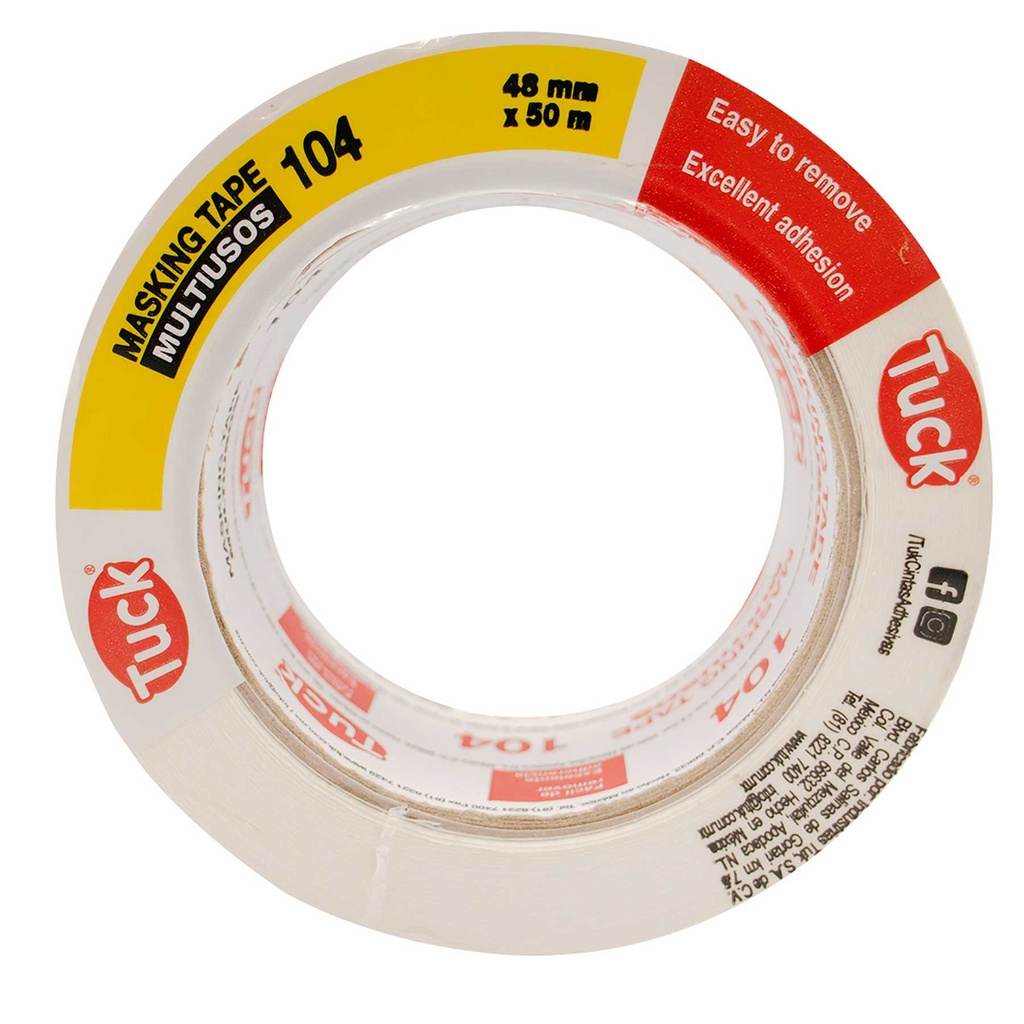 CINTA MASKING TAPE 104 USO GENERAL 48MM X 50M