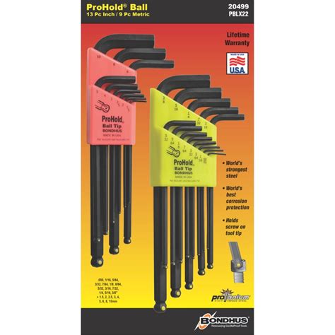 BONDHUS 20499 DOBLE PACK DE JUEGOS DE LLAVES HEXAGONALES CON SUJETATORNILLOS PRO HOLD 22 PIEZAS