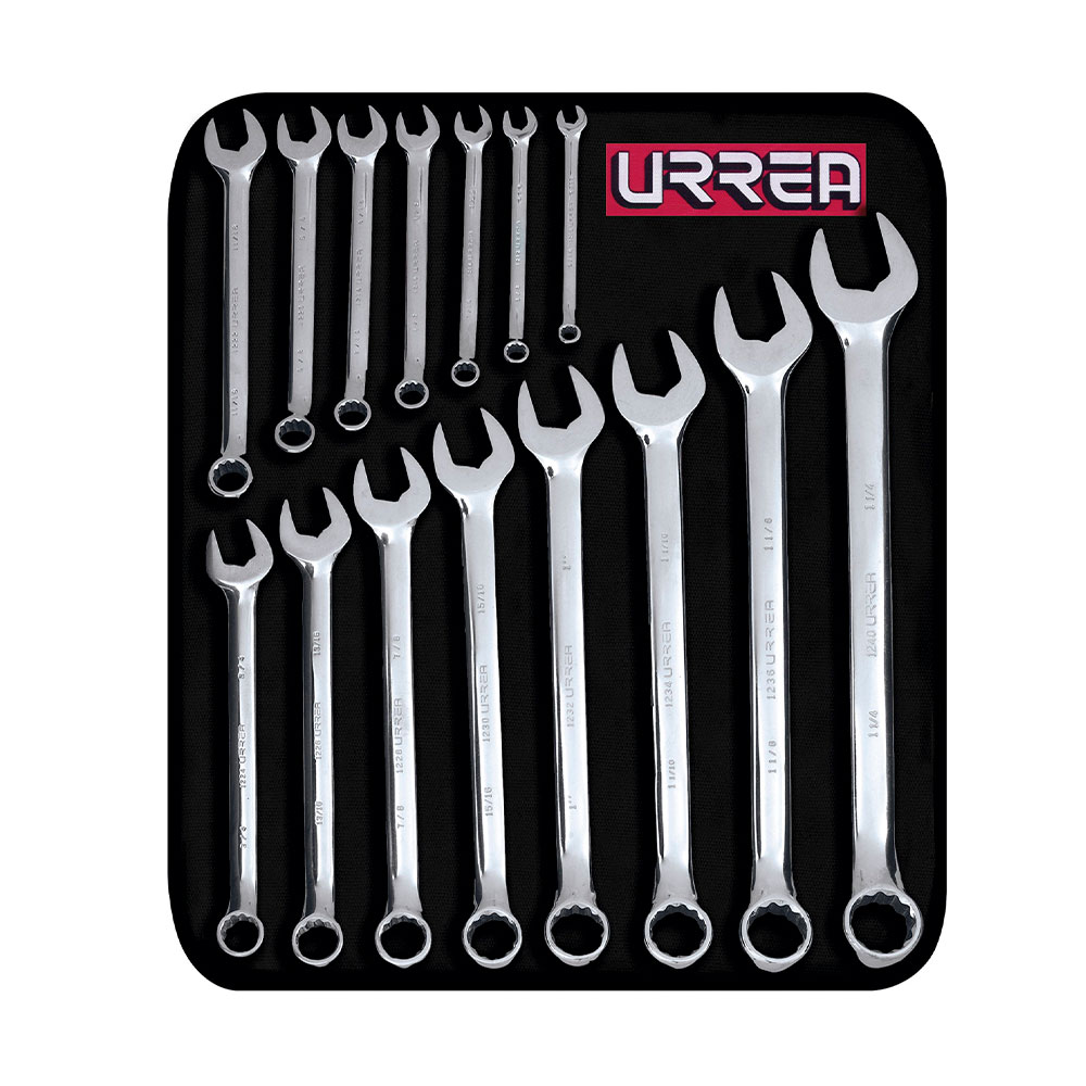 JUEGO DE LLAVES COMBINADAS EN PULGADAS EN RACK