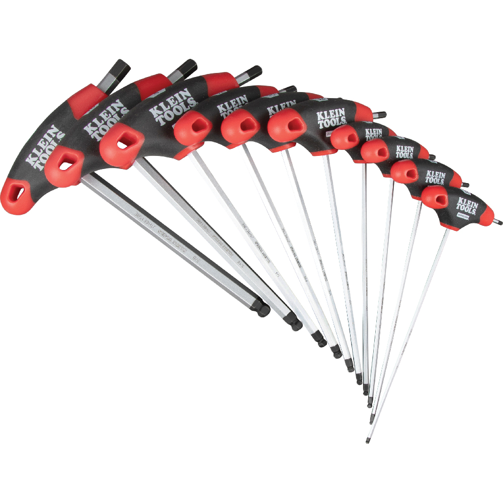 JUEGO DE LLAVES HEXAGONALES METRICAS 8 PIEZAS CON PUNTA DE BOLA MANGO EN "T"