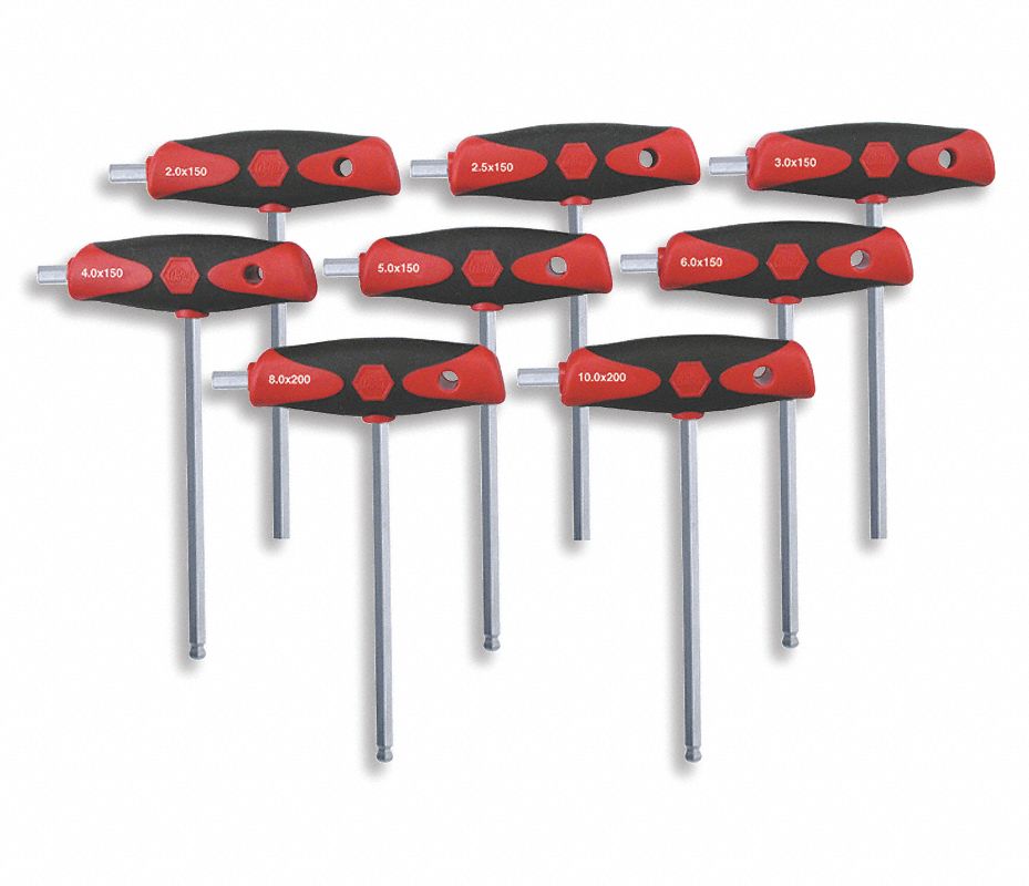 JUEGO DE LLAVES HEXAGONALES PIEZAS: 8 PUNTAS: 8 MANGO LISO MÉTRICA