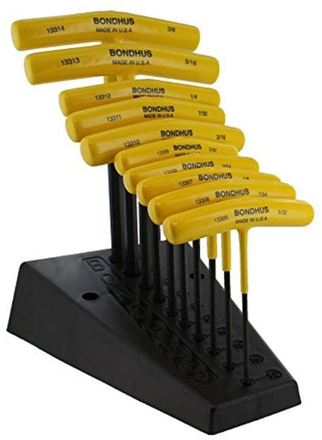 JUEGO DE LLAVES HEXAGONALES "T" DE 3/32" A 3/8" BONDHUS