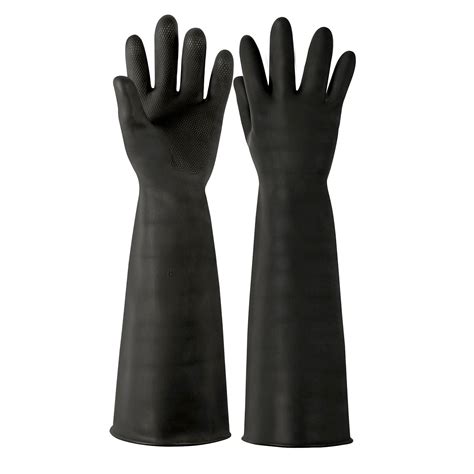 GUANTES DE LÁTEX INDUSTRIALES PUÑO LARGO, T. MED