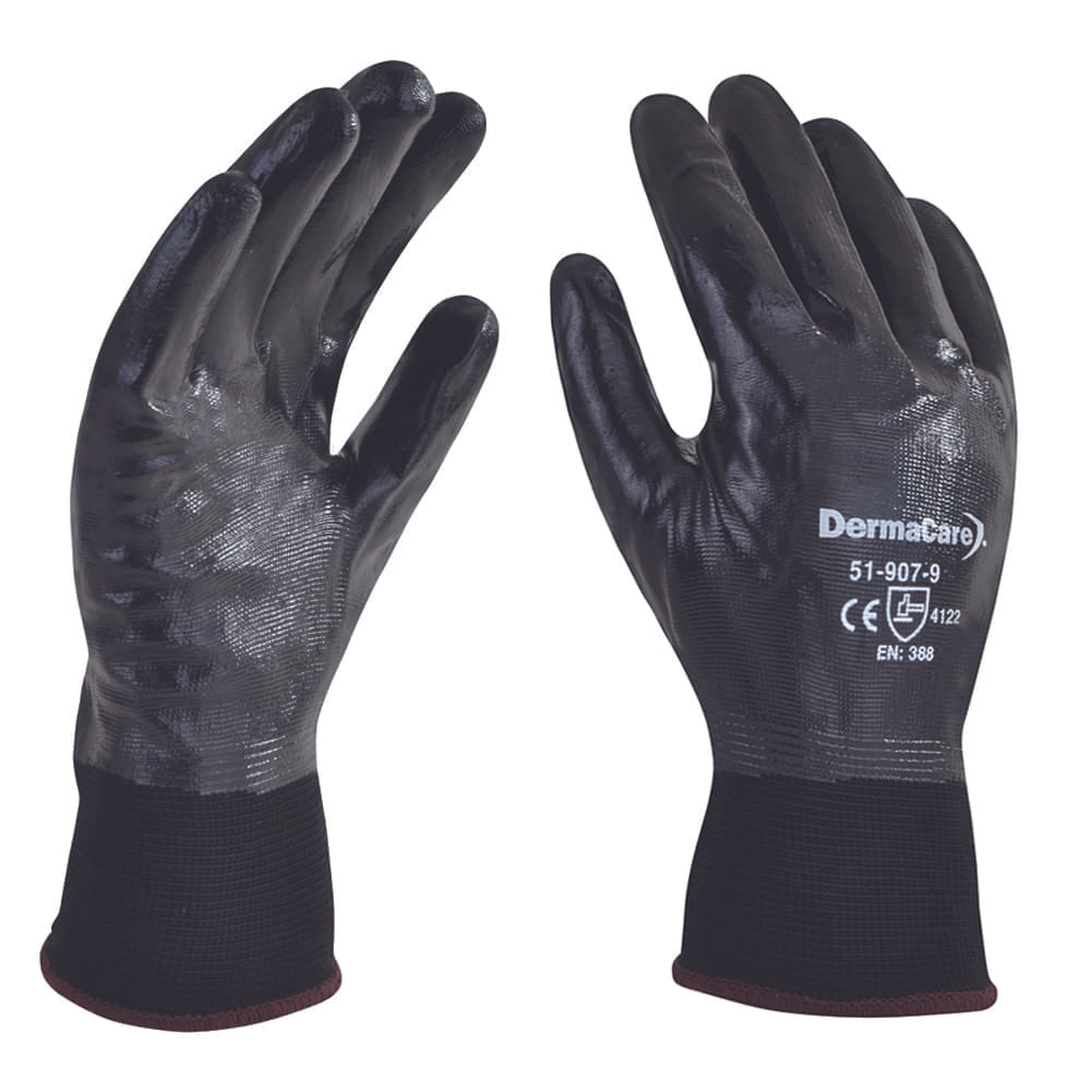 GUANTE DE NITRILO NEGRO MICA  DERMACARE T- 5