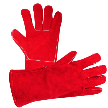 GUANTE AFELPADO ROJO DE 14" PARA SOLDADOR