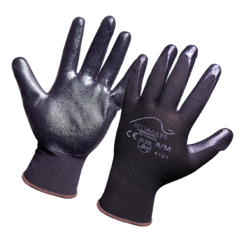 GUANTE NYLON CUBIERTO DE NITRILO # 9 MARCA HILL SAFE