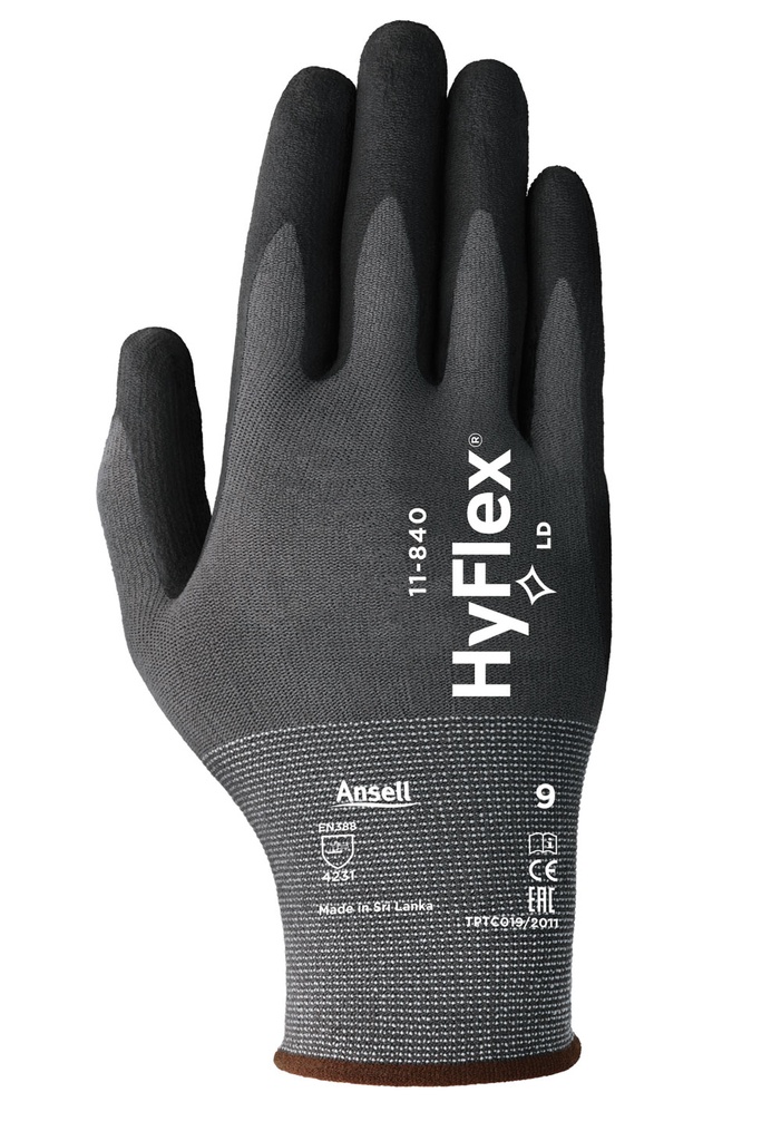 GUANTE HYFLEX NEGRO  TALLA 7 ANSELL