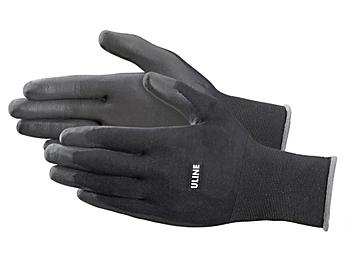 ULINE GUANTES RECUBIERTOS DE POLIURETANO - NEGROS, XS 12 PARES/CAJA