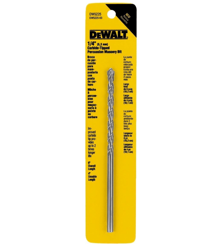 BROCA CONCRETO DE 1/4  X 6 DW5225-Y