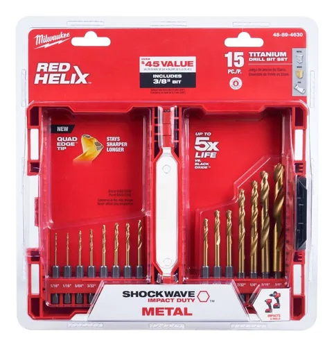 JUEGO DE BROCAS TITANUIMRED HEKIZ 15 PZA