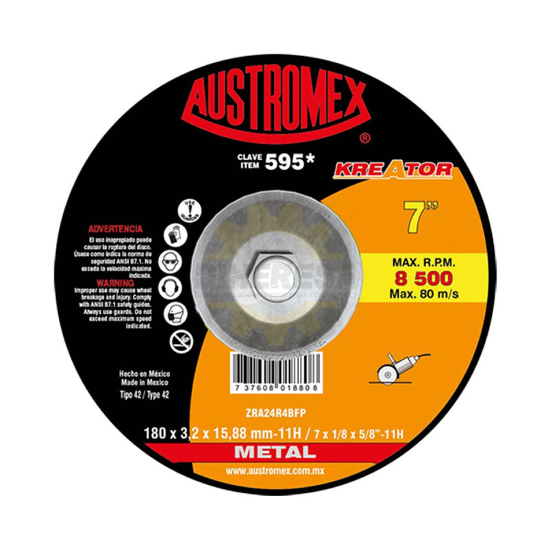 DISCO DESBASTE T-42 4-1/2 X 3.2 X C/ADAPTADOR 5/8-11