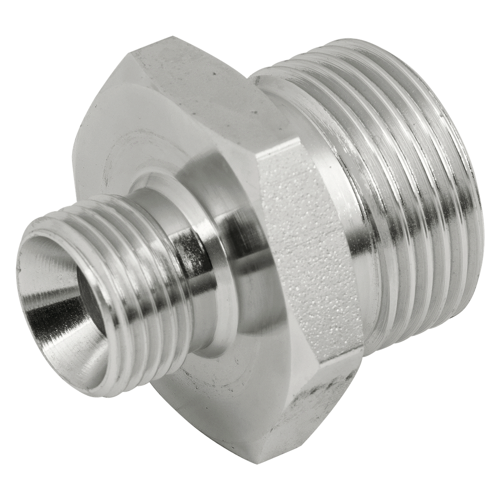 ADAPTADOR DE 1/4 MACHO BSPP A 3/8 UNF HEMBRA C/ORING