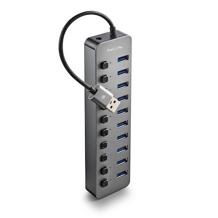 ADAPTADOR DE EXTENSION USB A 10 PUERTOS USB CON INTERRUPTORES
