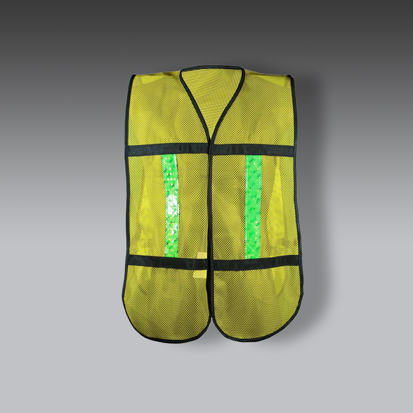 CHALECO MALLA CON REFLEJANTE PLASTICO AMARILLO