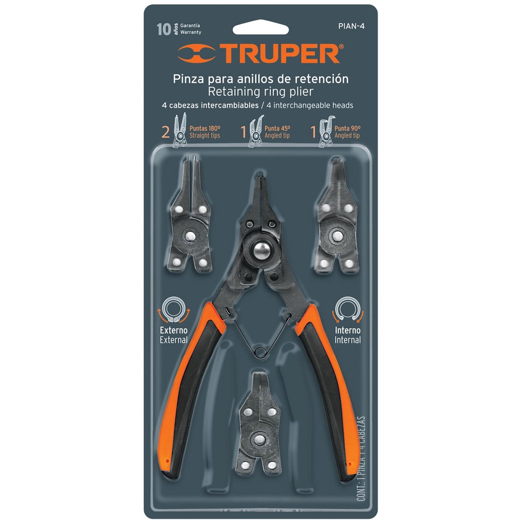 JUEGO DE PINZA PARA ANILLOS CABEZA INTERCAMBIABLE