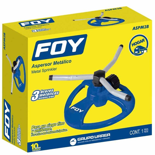 ASPERSOR METALICO DE 3 BRAZOS FOY