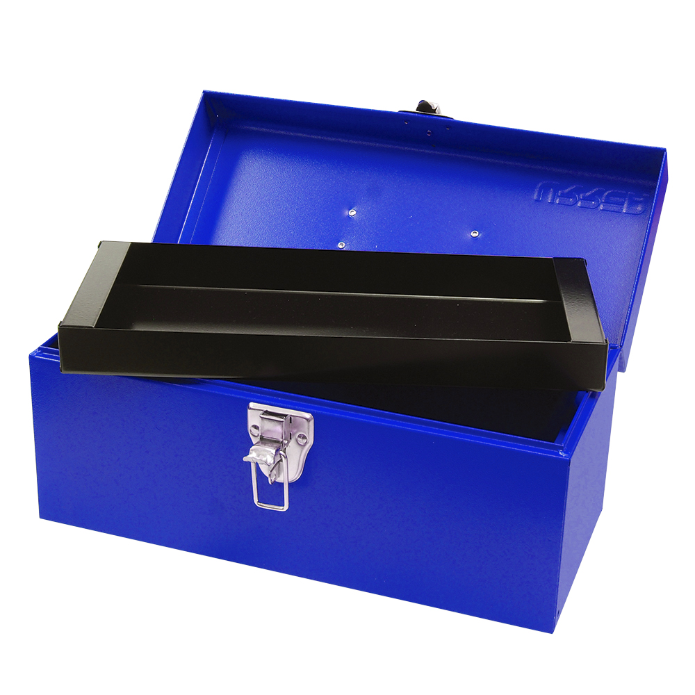 CAJA METALICA AZUL 16" CON BROCHE