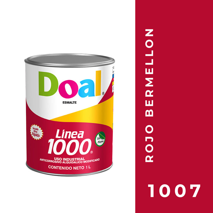 PINTURA ESMALTE ROJO BERMELLON SEC. RAPIDO DOAL 1 LT