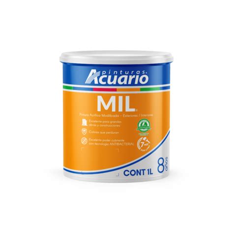 MIL PINTURA VINIL ACRILICA AMARILLO 1L