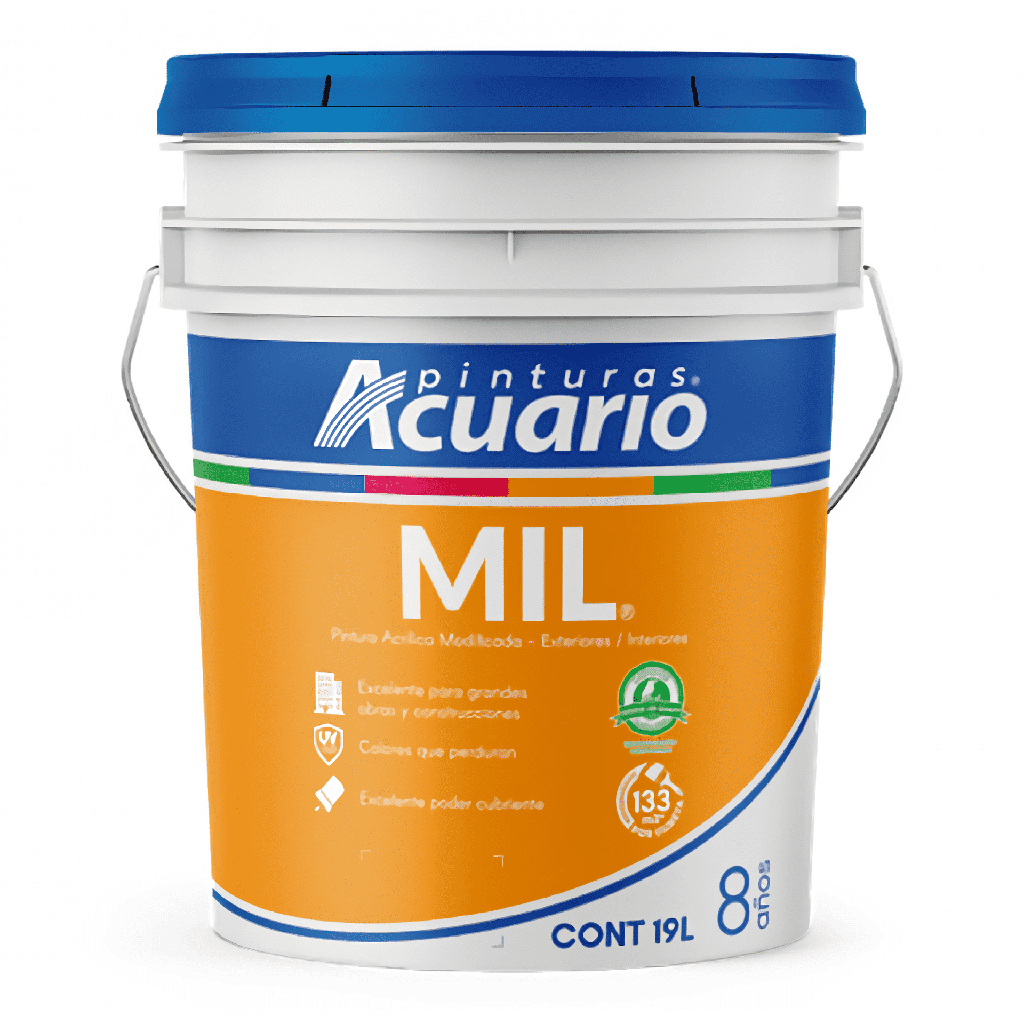 MIL PINTURA VINIL ACRILICA AMARILLO 19L