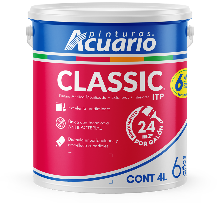 CLASSIC PINTURA VINIL ACRILICA ROJO 4L