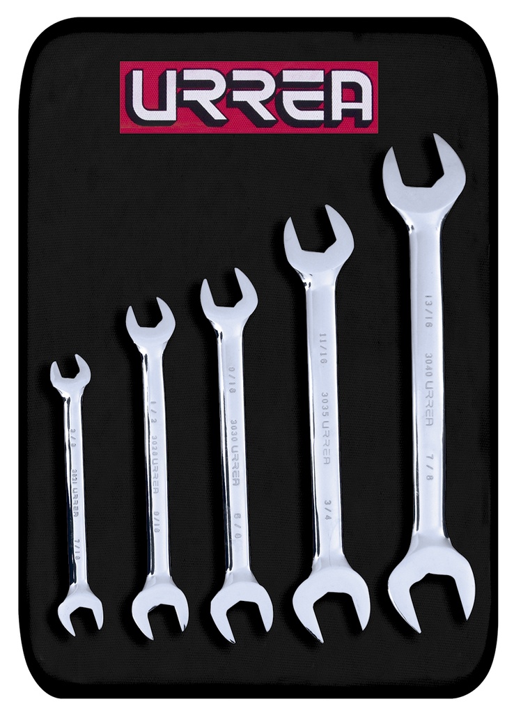 Juego de llaves españolas pulido espejo en pulgadas, 5 piezas