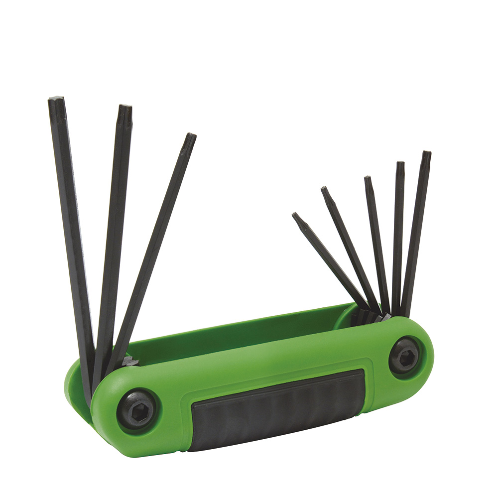 Juego de llaves hexagonales tipo navaja torx T6 a T25 estuche bimaterial, 8 pz